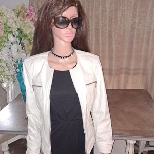 JohnPaulRichard White Leather Jacket